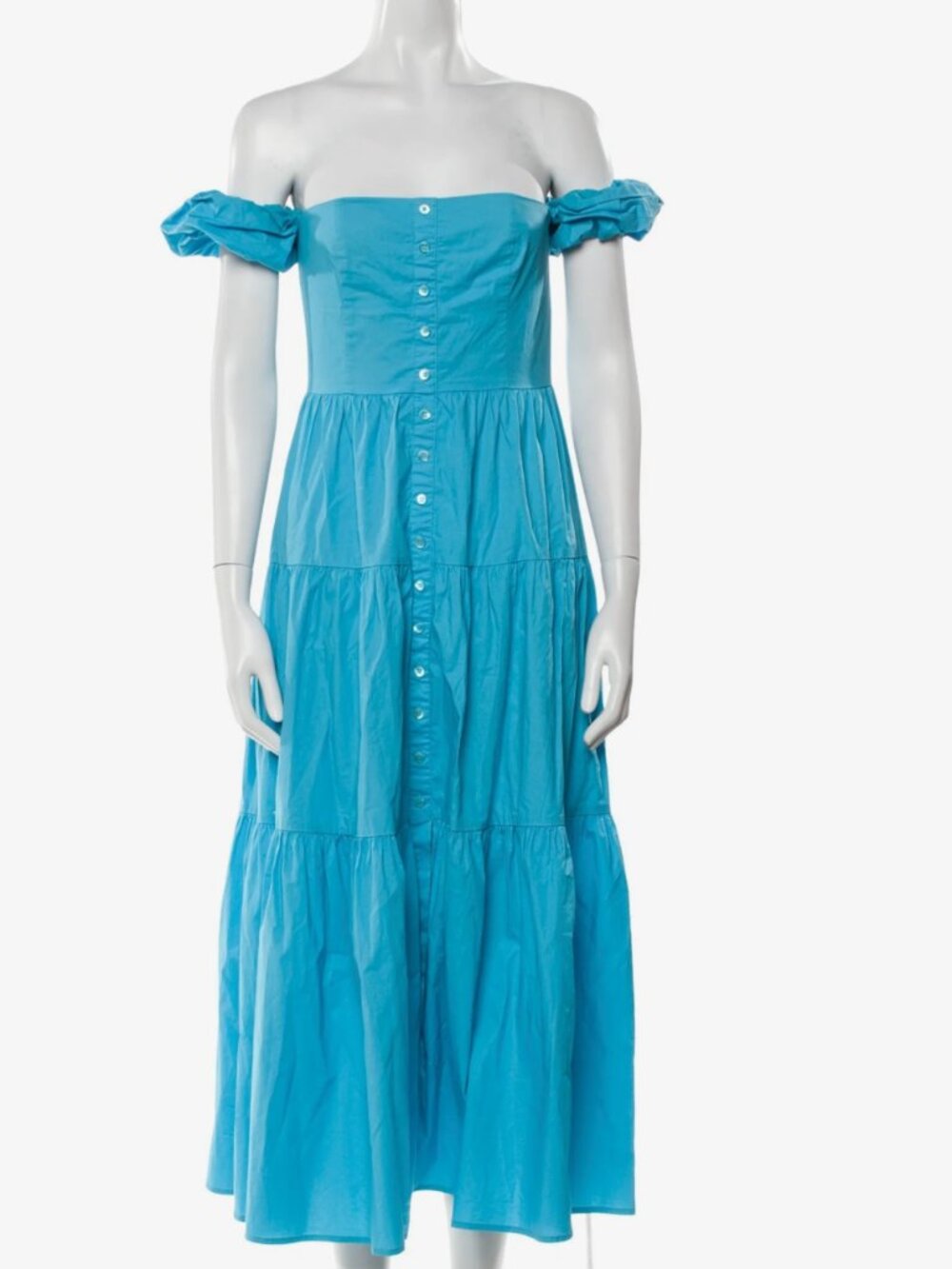 Staud Blue Dress Size 14 Off shoulder